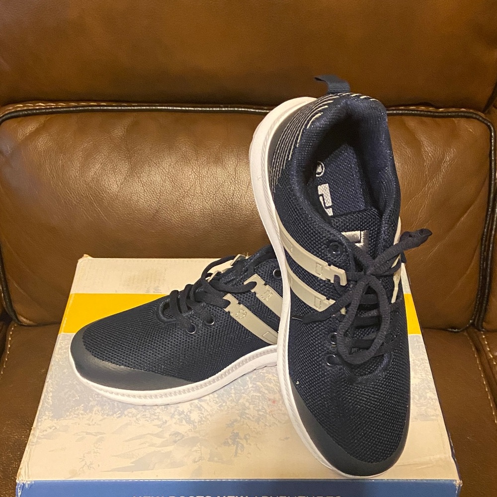 Men's Navy and White Sneakers